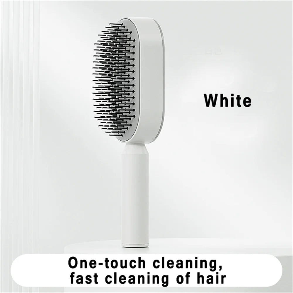 One-Key Quick Self Cleaning Hair Brush Women Massage Comb Hair Brush Air Cushion Detangling Scalp Massage Comb Styling Tools