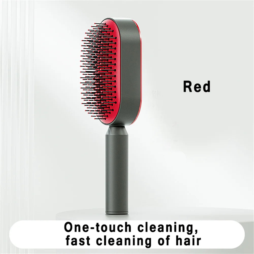 One-Key Quick Self Cleaning Hair Brush Women Massage Comb Hair Brush Air Cushion Detangling Scalp Massage Comb Styling Tools