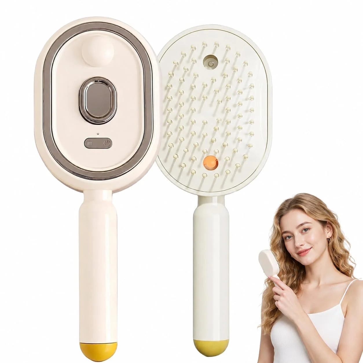 Electric Spray Air Cushion Massage Comb, Upgrade Air Cushion Brush with Self-Cleaning, Anti-Tangle, for Frizzy Hair & Scalp Care